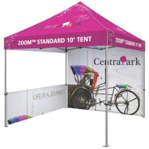 Pink tent on poles